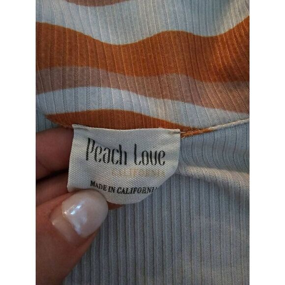 Peach Love Retro Tank Hippy Y2K 90s Orange‎ Size Medium Large - Picture 4 of 7